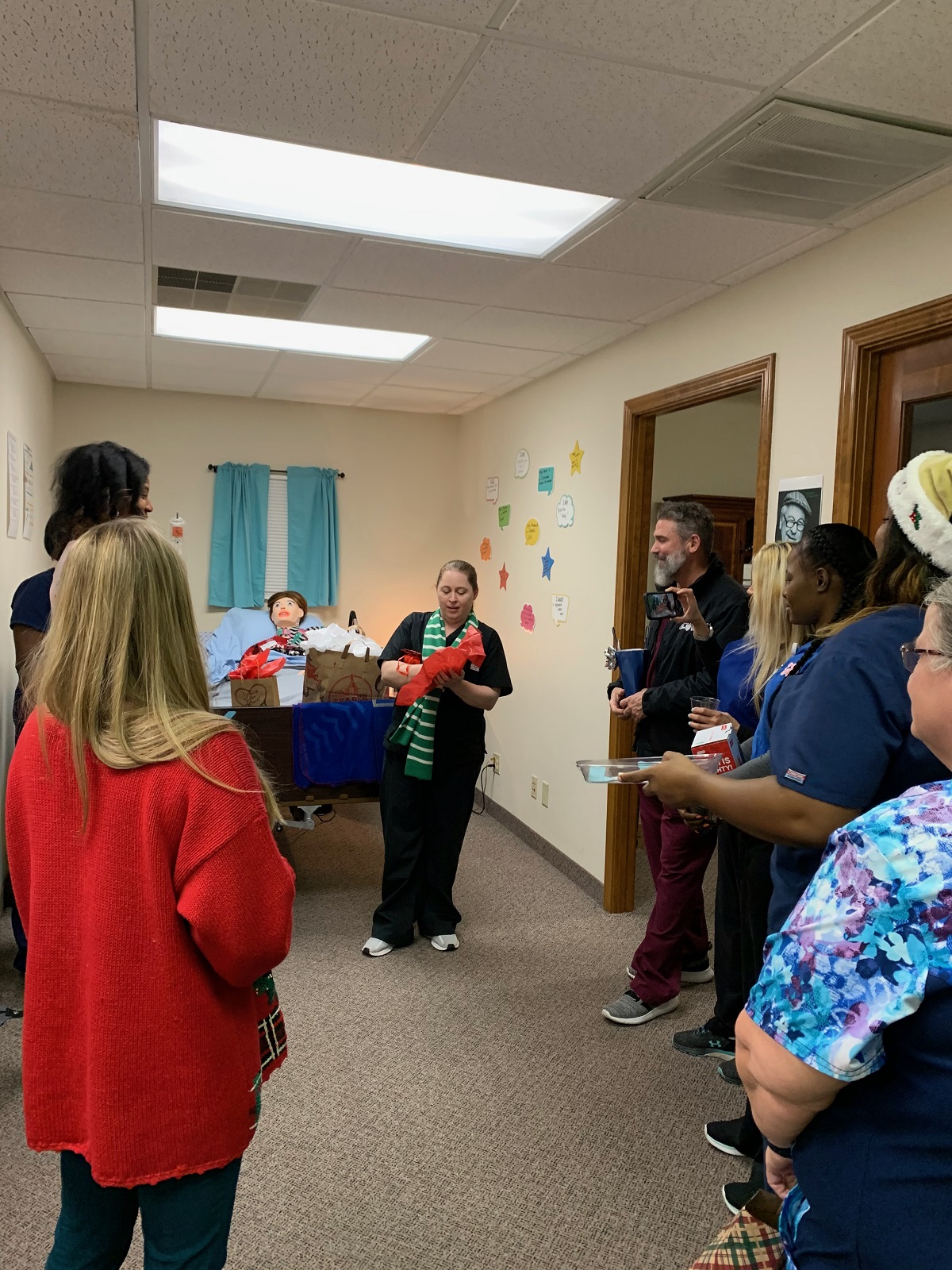 health care worker doing a demo