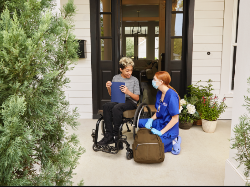 BrightStar Care nurse with patient 